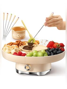 LUSHYUM Chocolate Fondue Pot Set – Electric Melting Machine